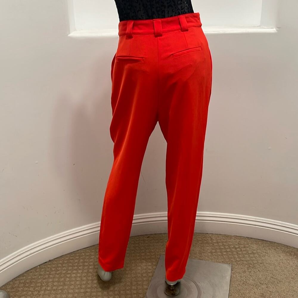 A.L.C. Pleat-front Straight Leg High Rise Straight Leg Pants in Ruby Red - Picture 4 of 14